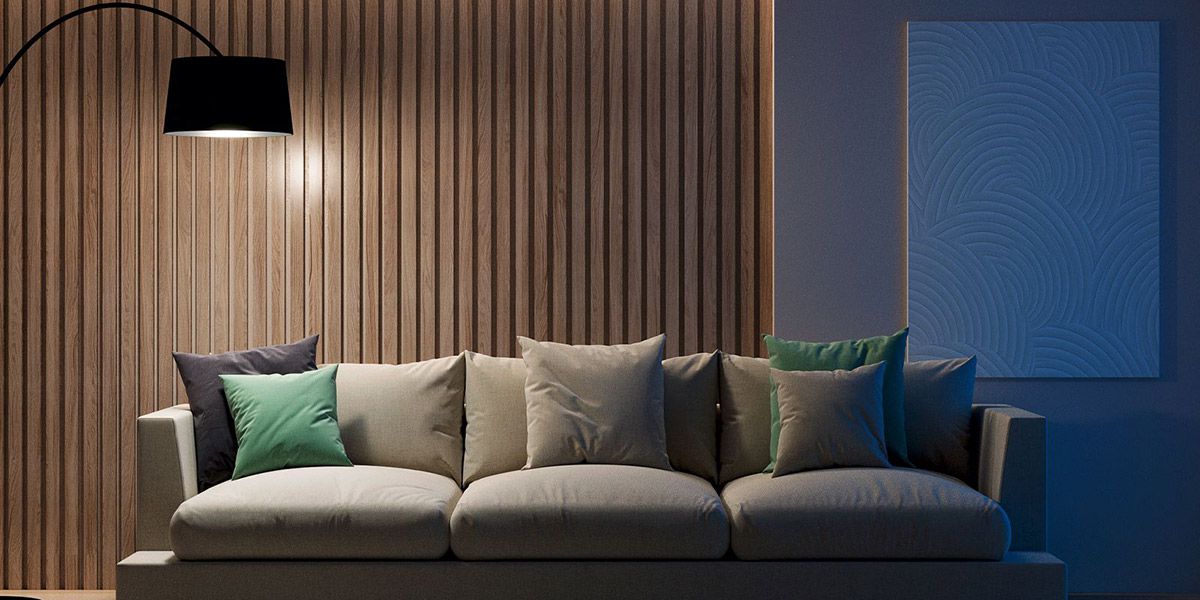 Sofa mit DALI Gateway Colour für KNX